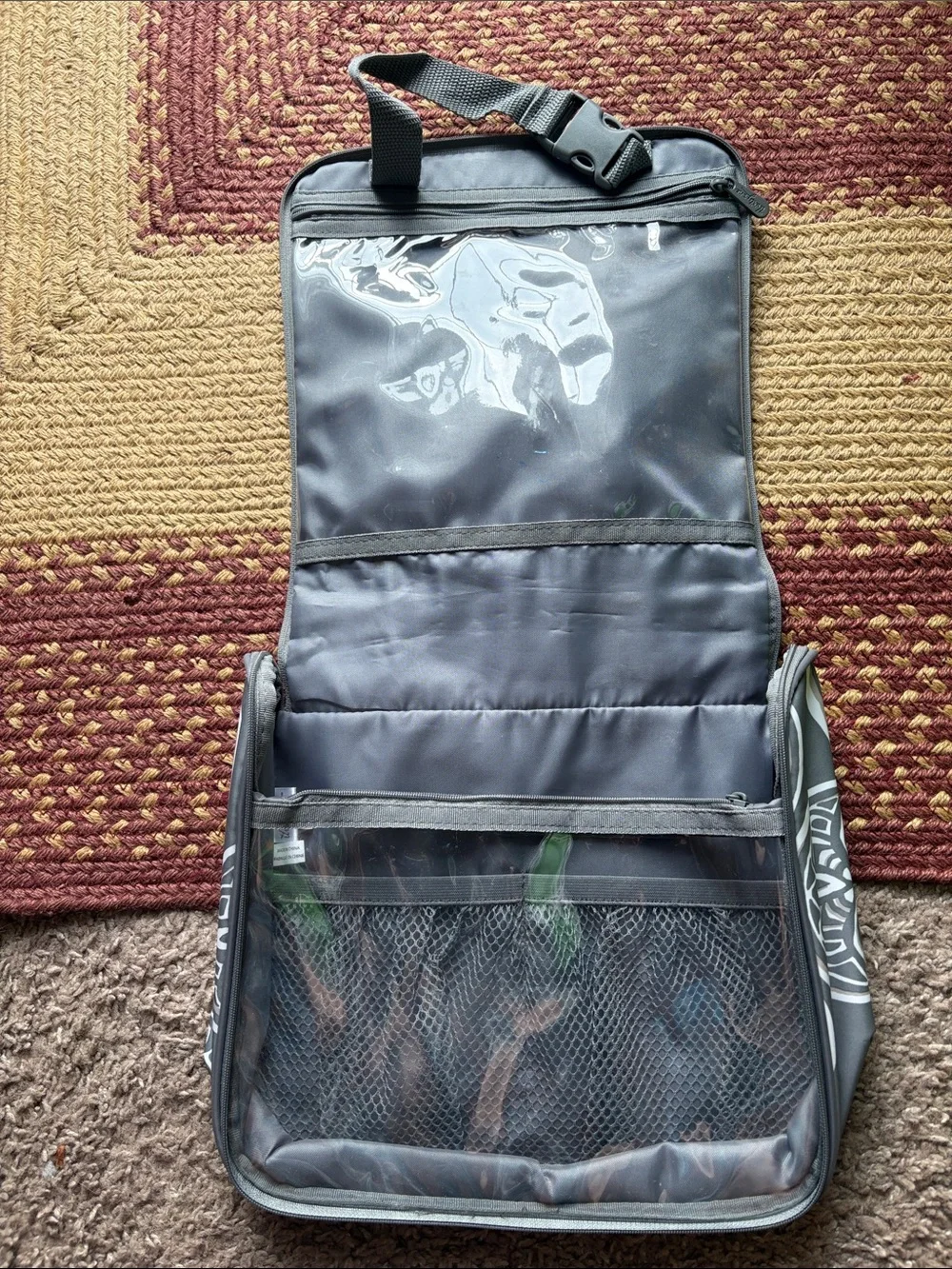 thirty-one Gray and White Circular Pattern Cosmetic Organizer